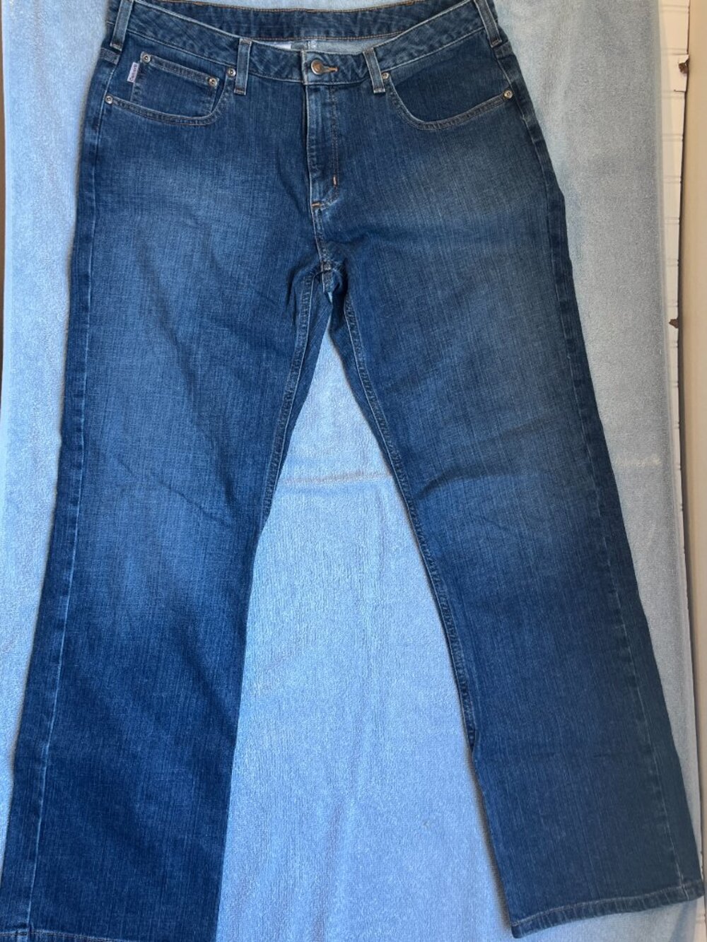 Carhartt Womens Relaxed Fit Straight Leg Jeans Light Wash 14x32
